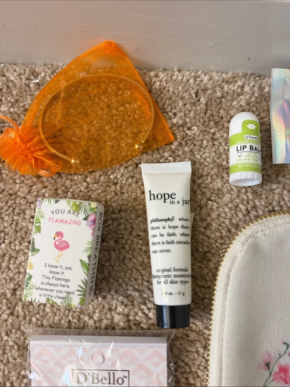 Mom Floral Beaded Cosmetic Pouch Gift Set